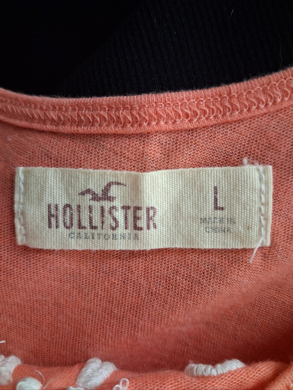 Hollister "Namaste in Cali" Fringe Tank Top Coral Pink Size L - Picture 2 of 5